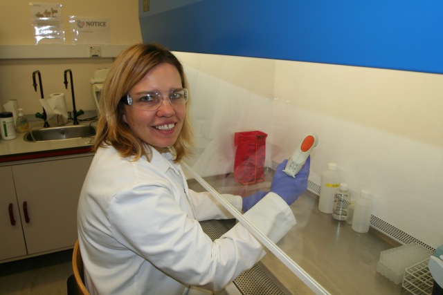 Giedre at work in her laboratory